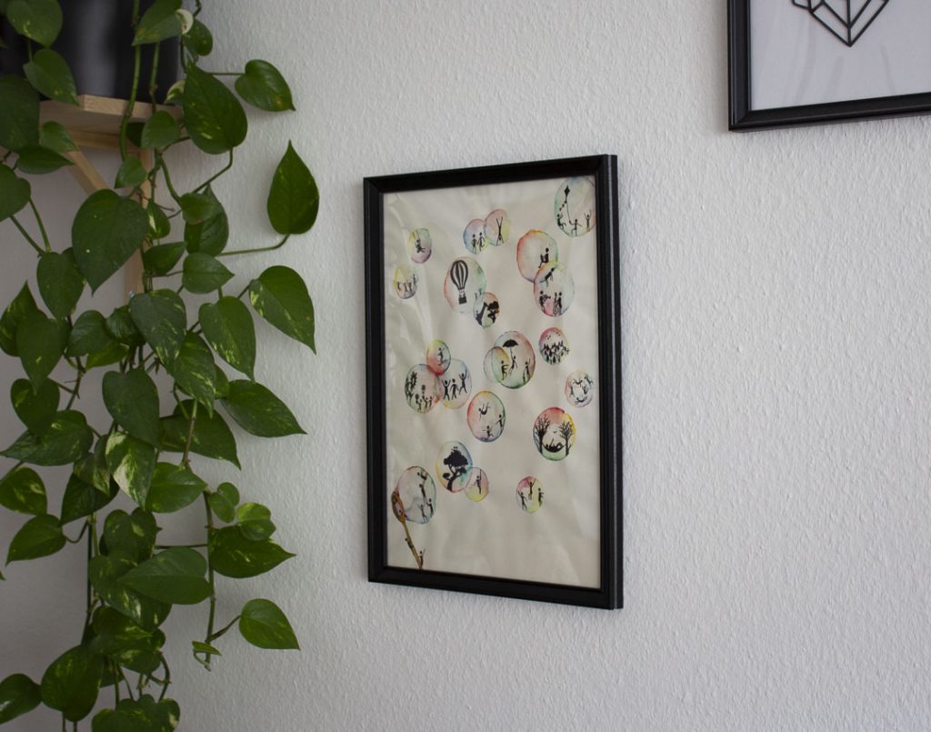  Seifenblasen malen mit Aquarell - Bild einer Seifenblasen-Welt Bildidee 