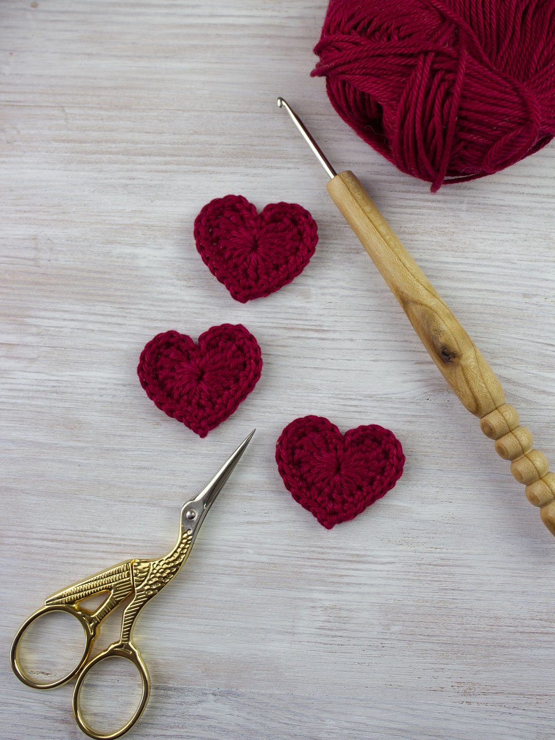 Herz Applikation häkeln - Häkelanleitung von CaroKunterbunt