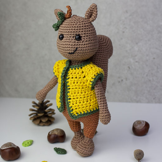 Herbst-Wummel als Eichhörnchen häkeln - Häkelanleitung