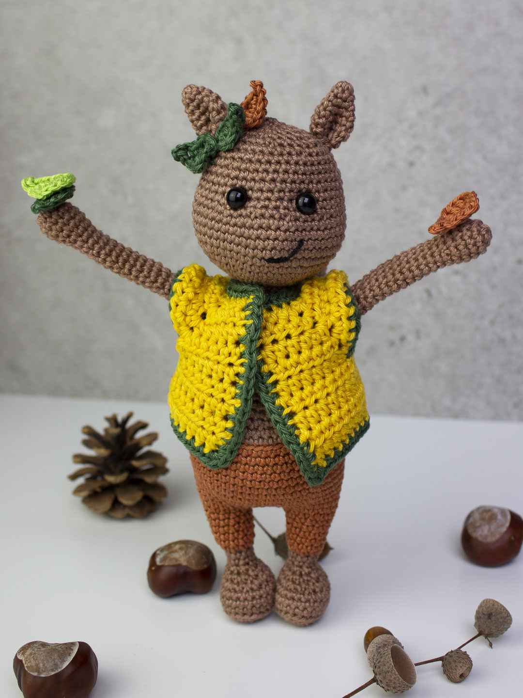 Herbst-Wummel als Eichhörnchen häkeln - Häkelanleitung von CaroKunterbunt