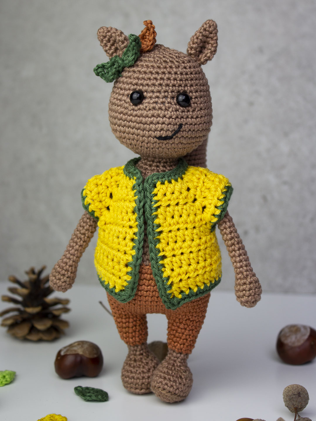 Herbst-Wummel als Eichhörnchen häkeln - Häkelanleitung von CaroKunterbunt