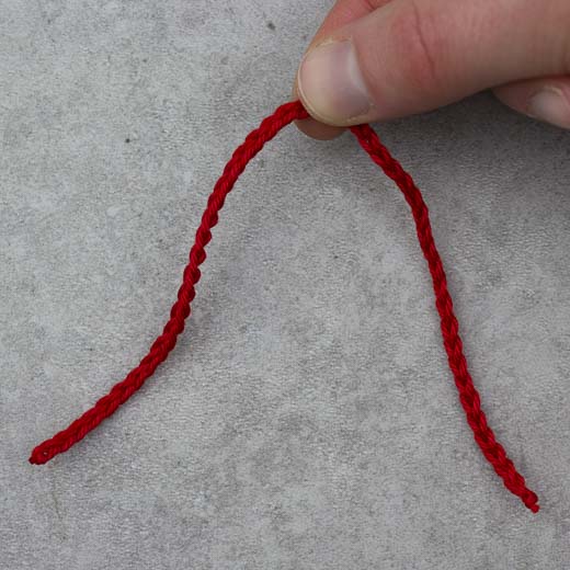 Luftmaschenkette für eine Schleife